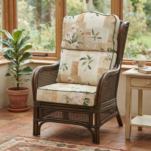 Floral high back - high, cushions