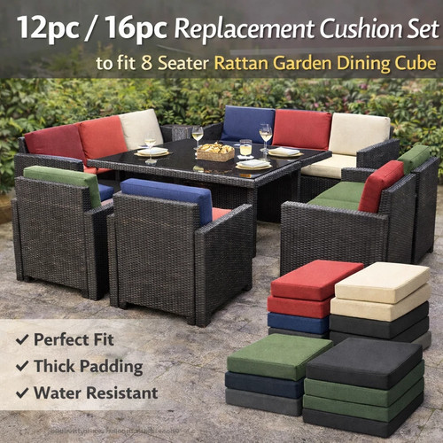 Rattan garden cushion set - rattan,