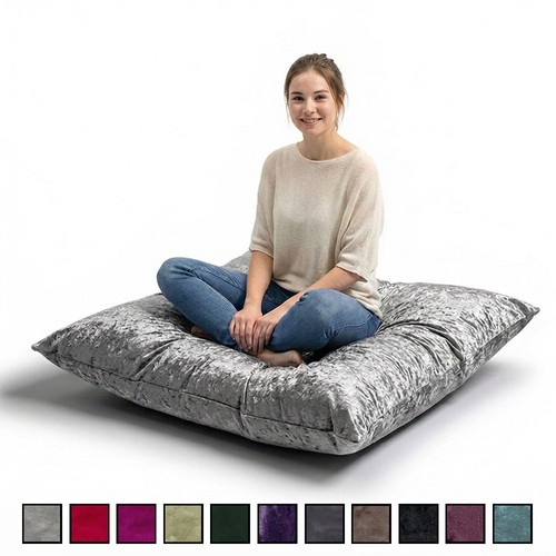 Crushed velvet cushion beanbag - crushed,